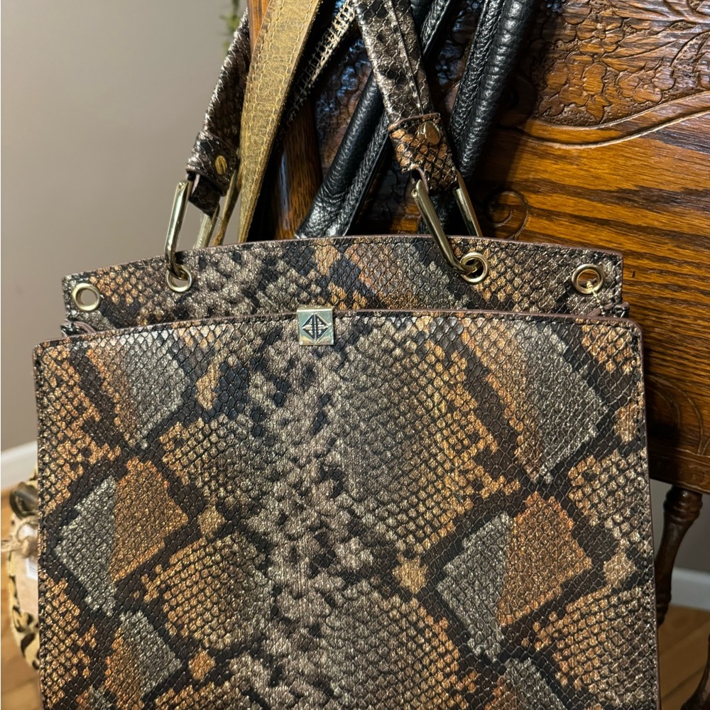 New purse snakeskin print $75